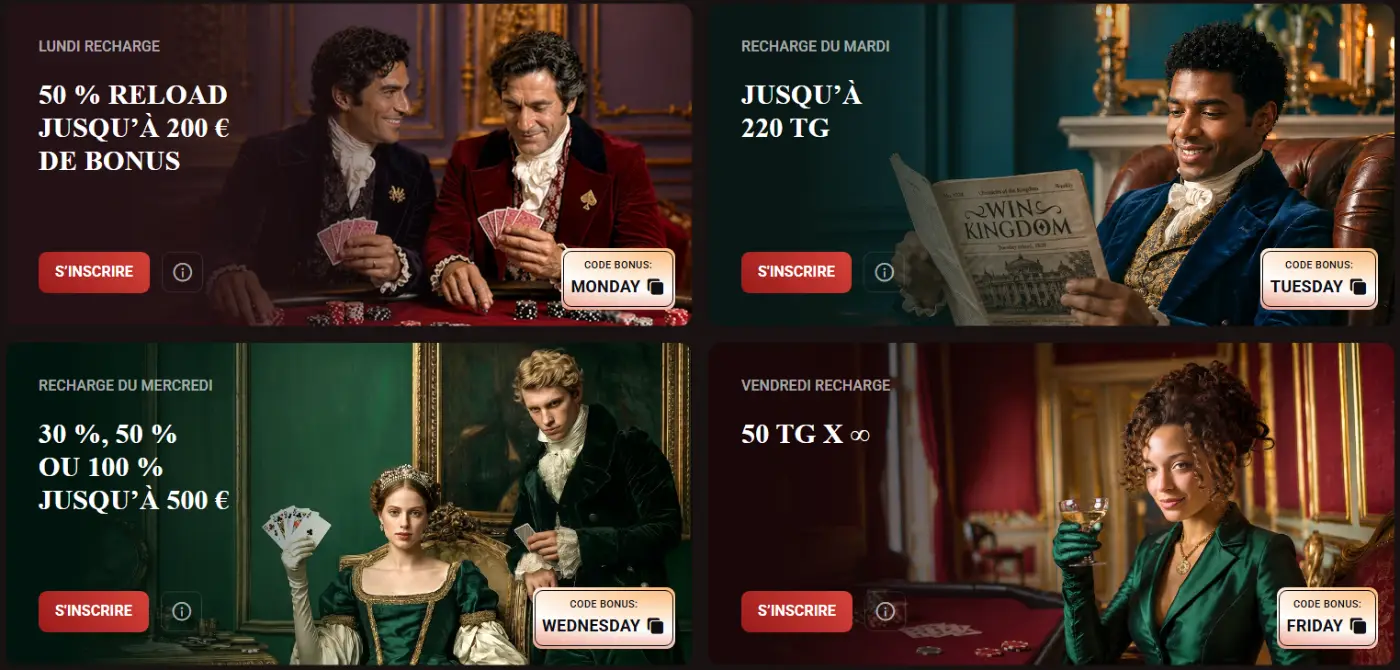 WinKingdom Casino FR recharges bonus